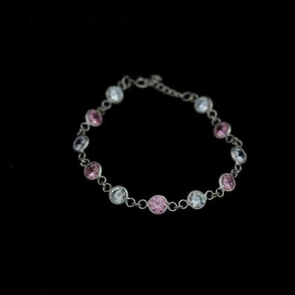 Pink and white stones bracelet - Picture 1 of 2